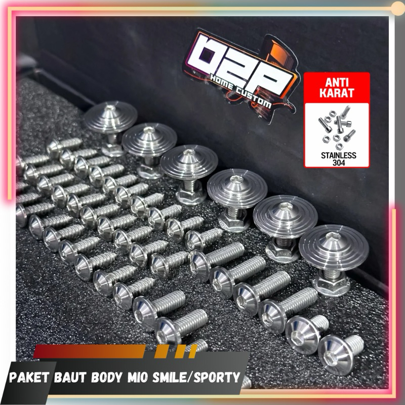 Jual Paketan Baut Body Mio Sporty Smile L Stainless Custom Handmade