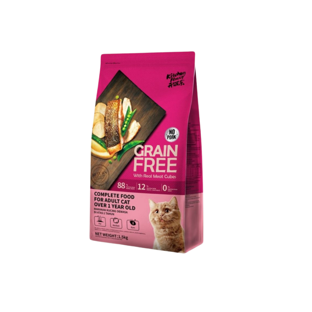 Jual KITCHEN FLAVOR Grain Free Adult Cat Food Dry Freshpack 1,5kg ...