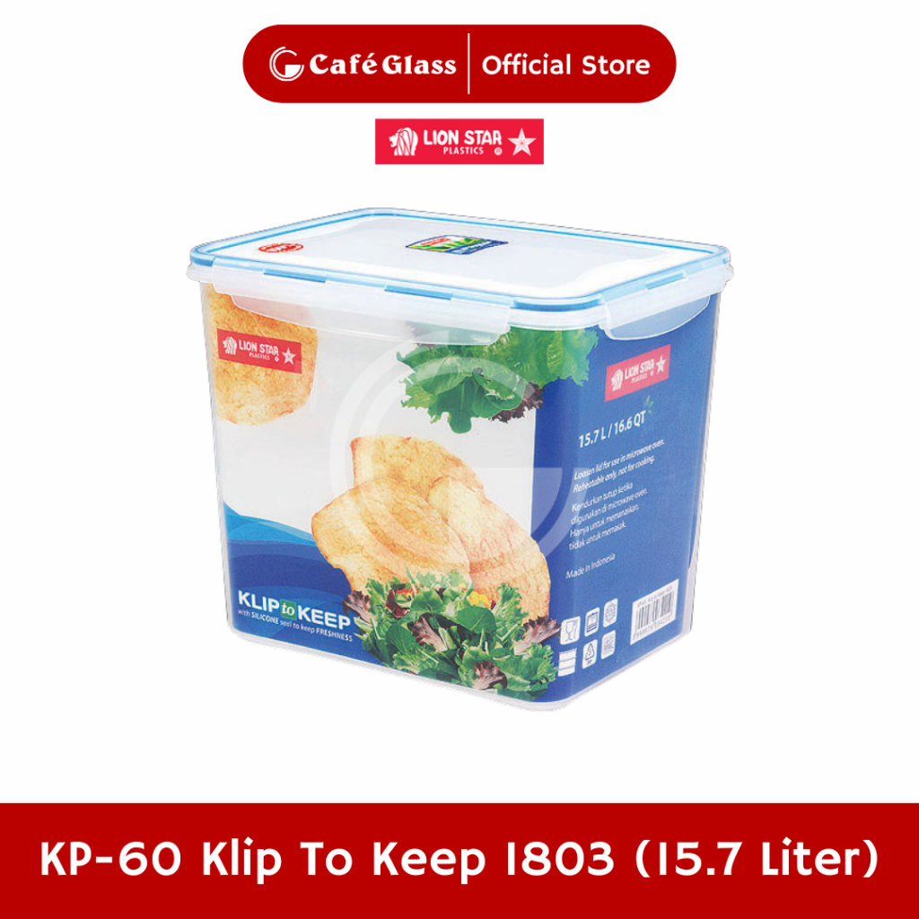 Toples Plastik Jumbo 15.7L Lion Star KP60 Kedap Udara - Wadah Kotak Makanan Food Storage Container