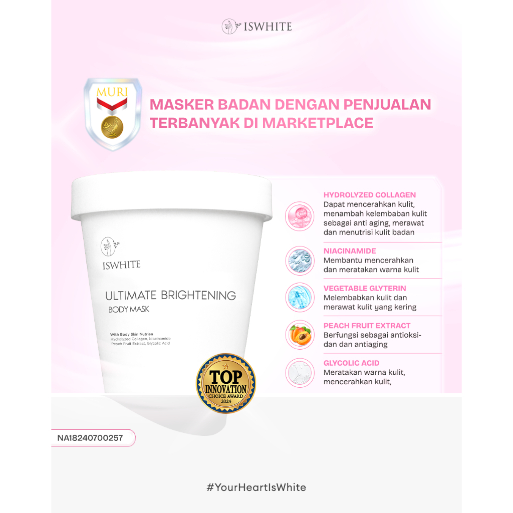 Jual ISWHITE Ultimate Brightening Body Mask with Hydrolyzed Collagen ...