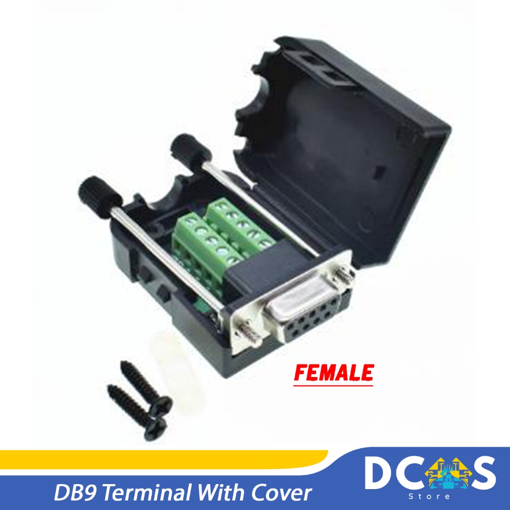 Jual DB9 Terminal Connector With Cover Male / Female / Terminal 9 Pin ...