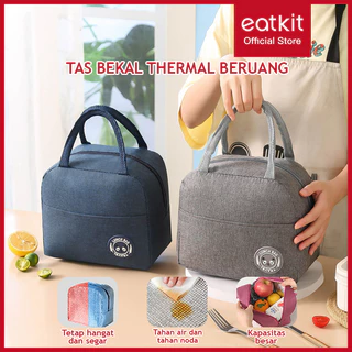 Eatkit Tas Kotak Makan Siang Kain Oxford Tebal Aluminium Foil Lunch Bag Bekal Anak Tahan Air