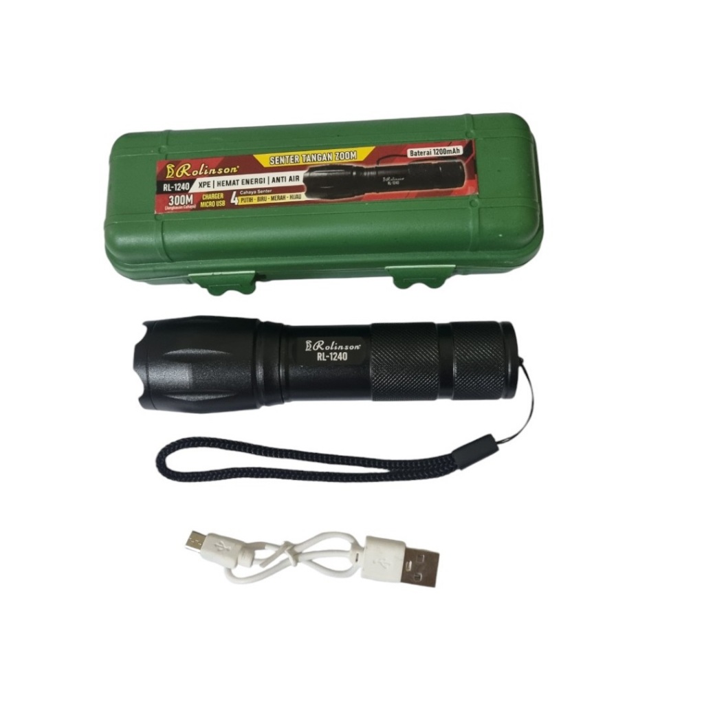Jual Senter Tangan Zoom RL-1240 Baterai 1200mAh 4 WARNA CAHAYA PUTIH ...