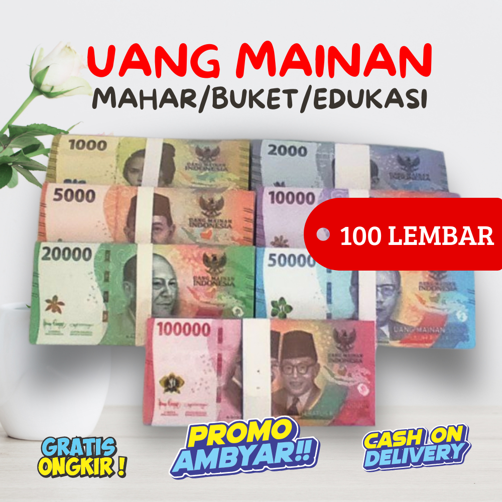 Jual 100 lembar Uang Kertas Mainan edisi terbaru, untuk Mahar / Buket ...