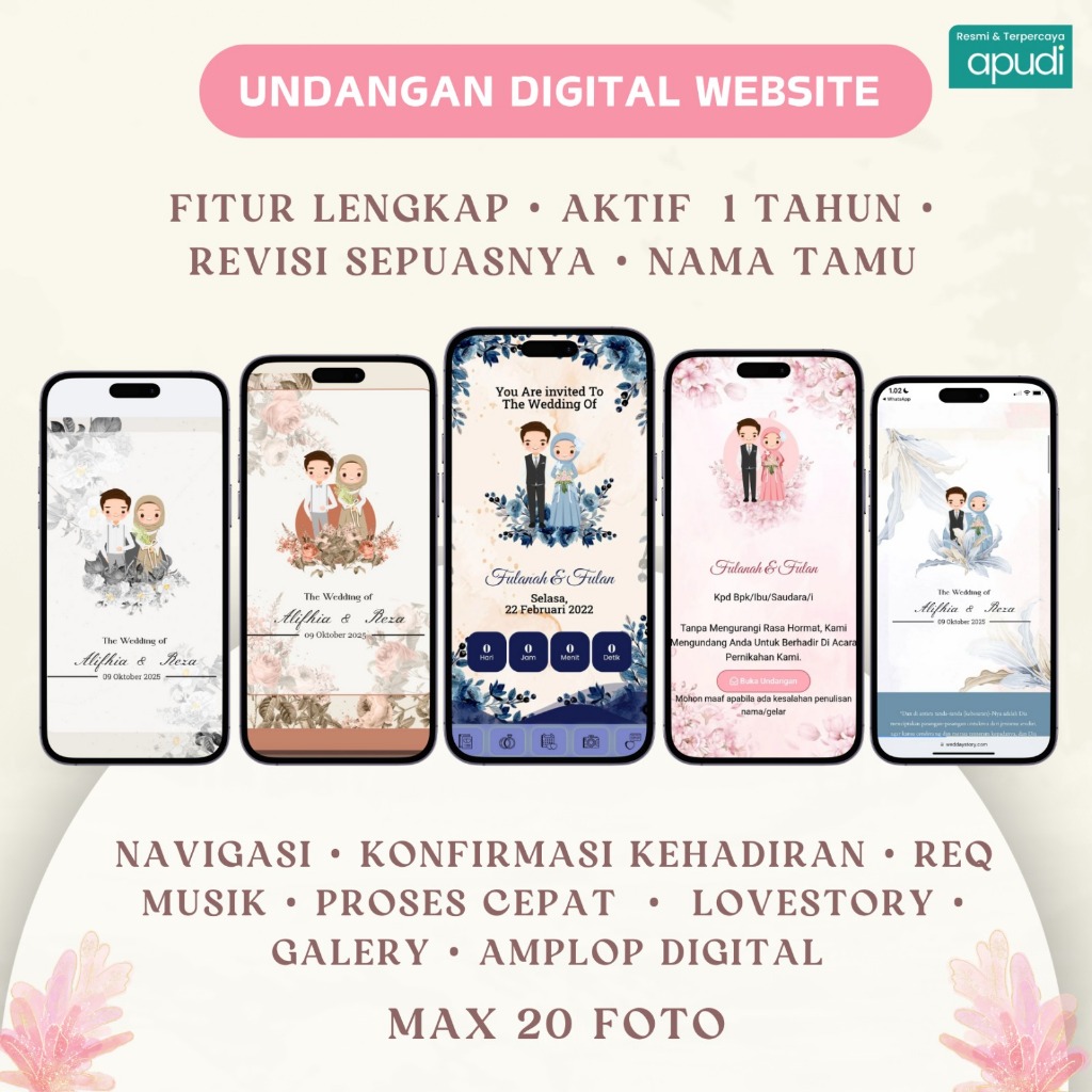 [TEMA ANIMASI] Undangan Digital Website Pernikahan Custom Premium | Undangan Online Website