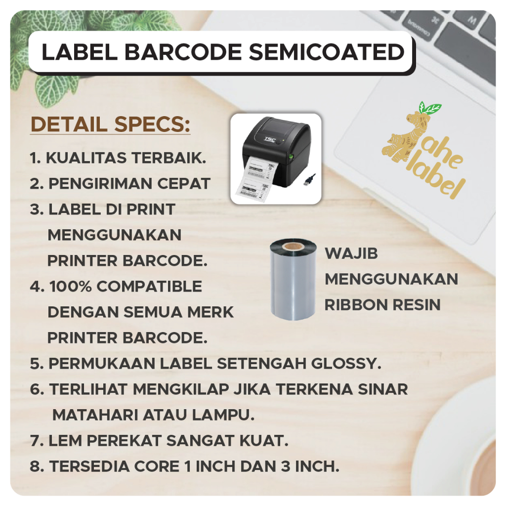 Jual Mi Label Barcode Semicoated 80X50 MM | Shopee Indonesia