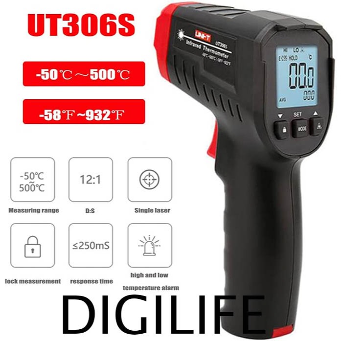 Jual UNI-T UT-306S Industrial Infrared Thermometer IR Termometer UNIT ...