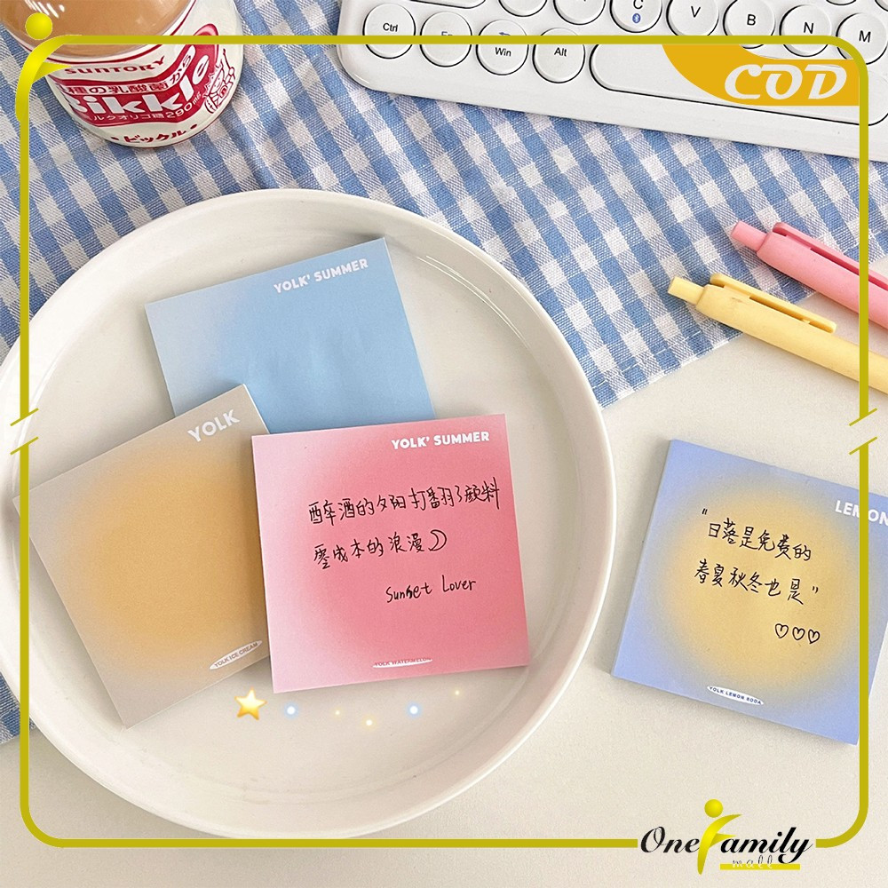Jual ONE-A102 Sticky Notes Gradasi Polos Isi 50 Lembar Alat Tulis ...