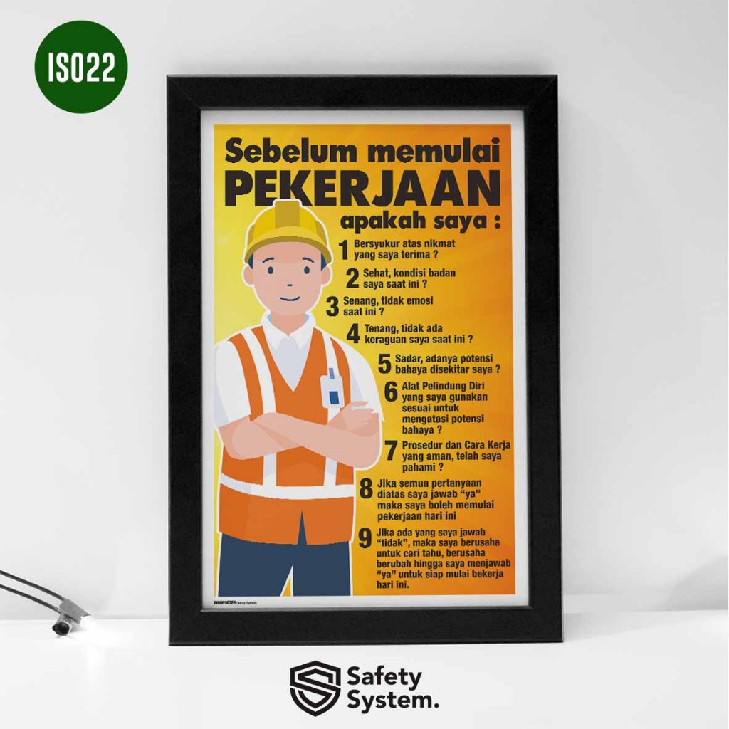 Jual Poster K3 Keselamatan Kerja Safety Sebelum Memulai Pekerjaan ...