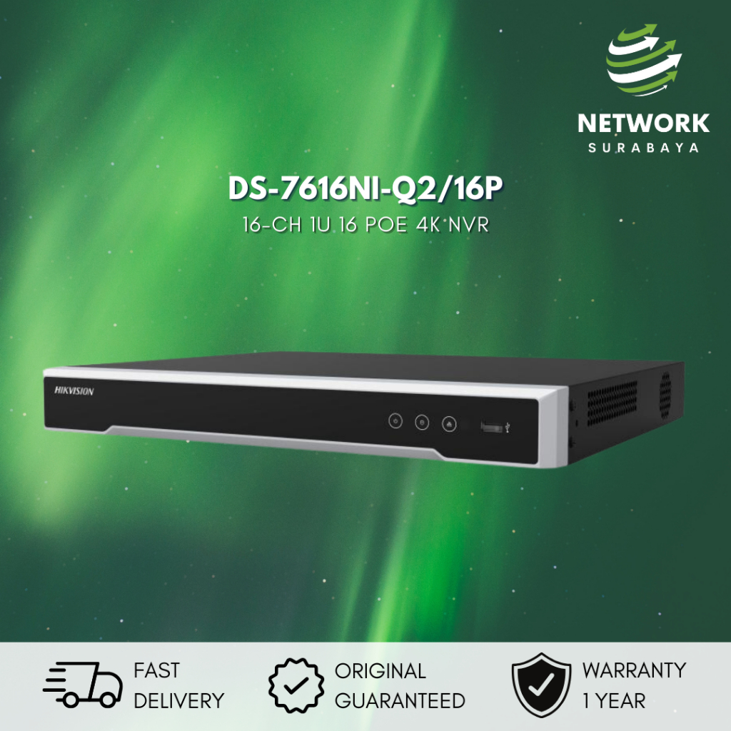 Original Hikvision DS-7616NI-Q2 8/16CH Sin Puertos POE 4K