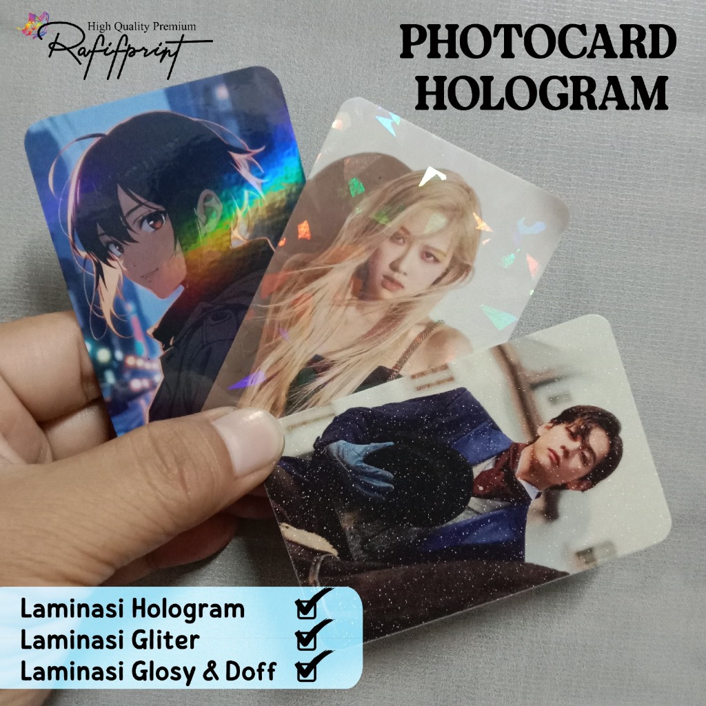 Jual [ MINIMAL ORDER 10 PCS ] CETAK PHOTOCARD CUSTOM LAMINASI HOLOGRAM ...