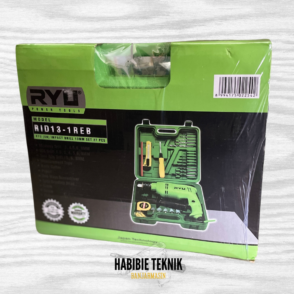 Jual RYU RID13-1REB Impact Drill (PAKE KOPER) 13mm SET 27pc / bor set ...