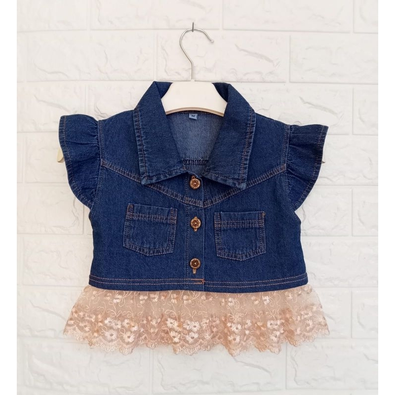 Jual Rompi Vest Tile Jeans Premium / Rompi Jeans Anak Perempuan / Vest ...