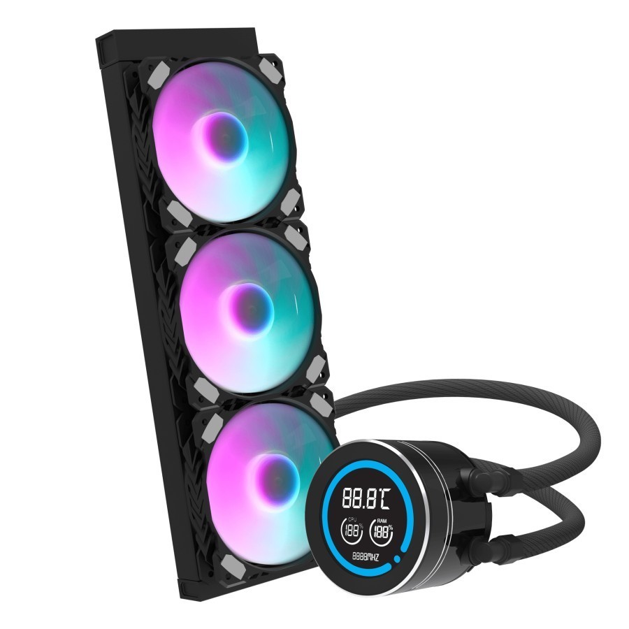 Jual darkFlash Nebula DN360D ARGB - Liquid CPU Cooler Fan 360mm LCD ...