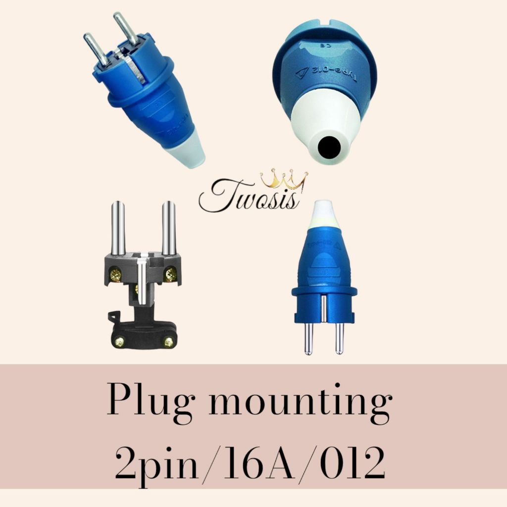 Jual Plug Mounting Male Steker 2PIN 16A Type 012 Waterproof Steker Plug ...