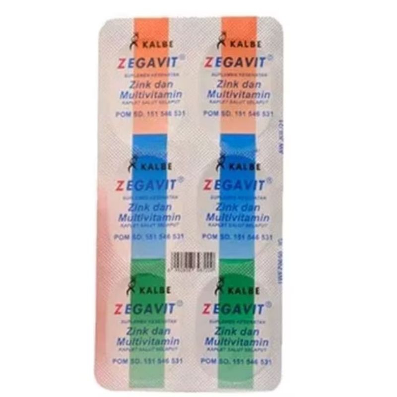 Jual ZEGAVIT Multivitamin dan Zinc Strip isi 6 Kaplet - Multivitamin ...