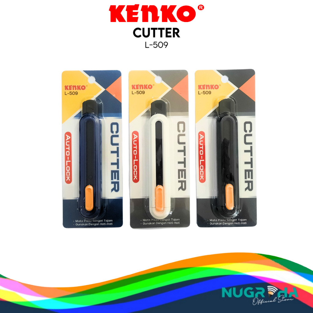 Jual CUTTER KENKO BESAR HITAM AUTO LOCK TAJAM L-509 | Shopee Indonesia