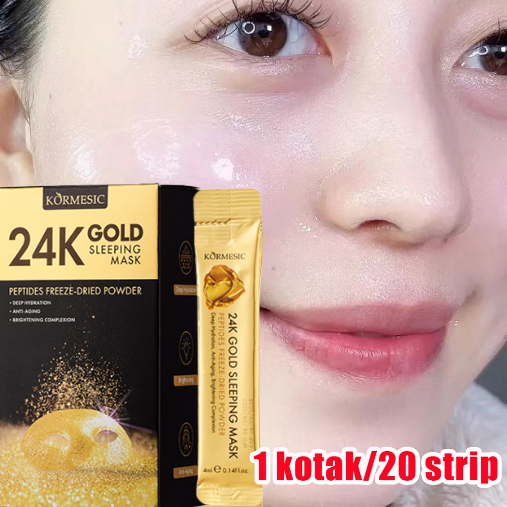 Jual 1 kotak/20 strip 24K SLEEPING MASK GOLD Masker Tidur emas ...
