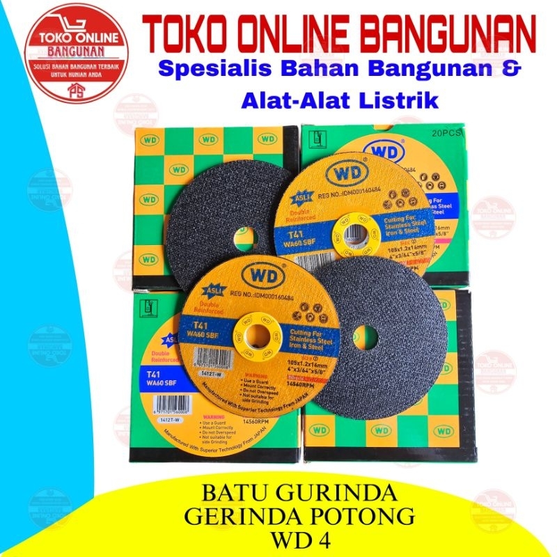 Jual BATU GURINDA GERINDA POTONG WD 4 INCH ORIGINALL/BATU POTONG BESI 1 ...