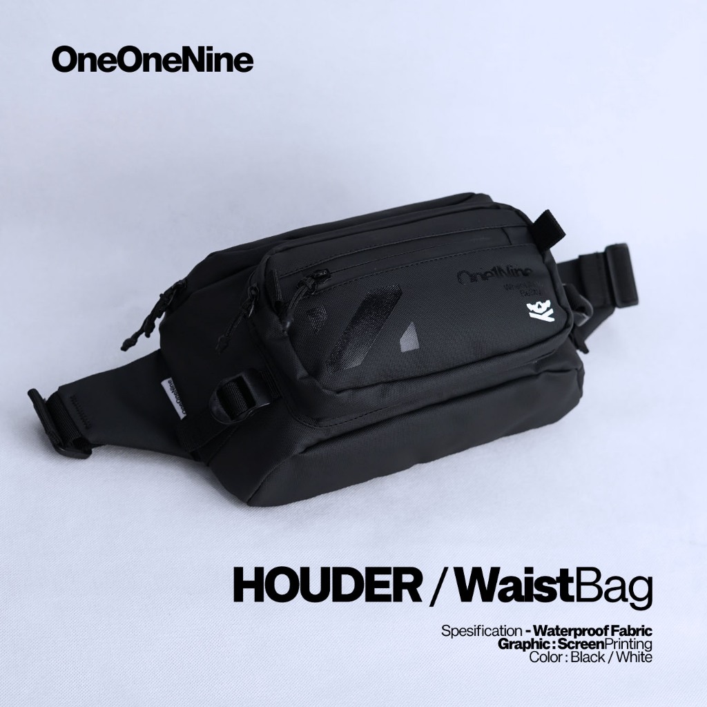 Jual Oneonenine Ksr Waistbag Houder Black White Series - Tas Pinggang ...