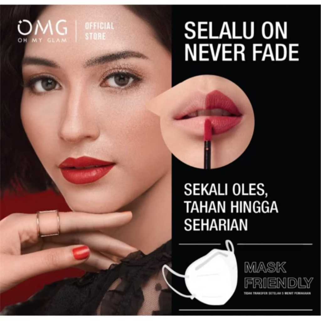 Jual OMG OH MY GLAM Matte Kiss Lip Cream 3,5g / Lipcream OMG Bpom