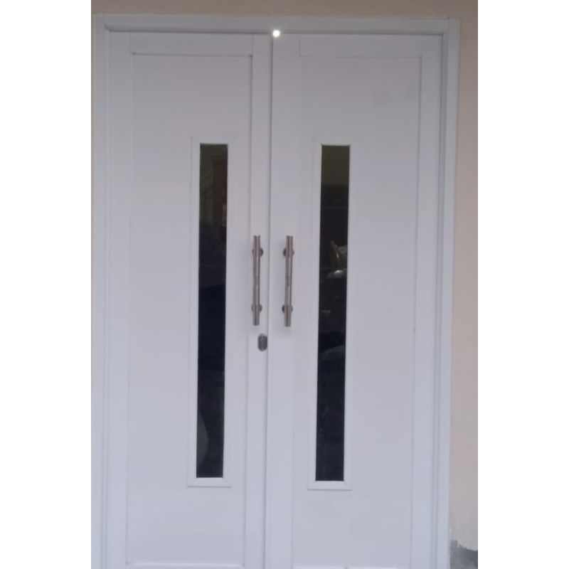 Jual pintu panel aluminium dua daun L 150 x T210 tersedia kusen 3 inci ...