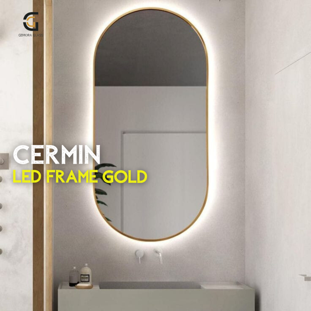 Jual Cermin Dinding Aesthetic Kapsul Frame LED ( Free Packing)/ Cermin ...