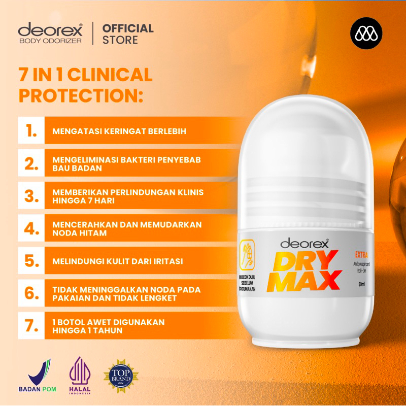 Jual Deorex DryMax Extra Original -Clinical AntiPerspirant Deodorant ...