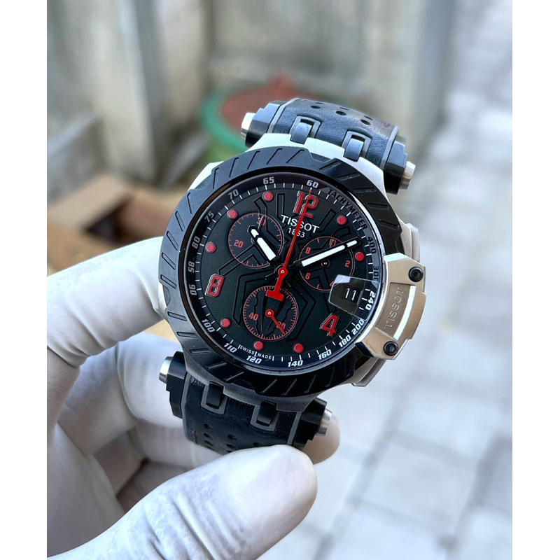 Tissot T Race Marc Marquez Limited Edition Black Dial Silver Steel Strap Watch for Men - T141.417.11.051.00
