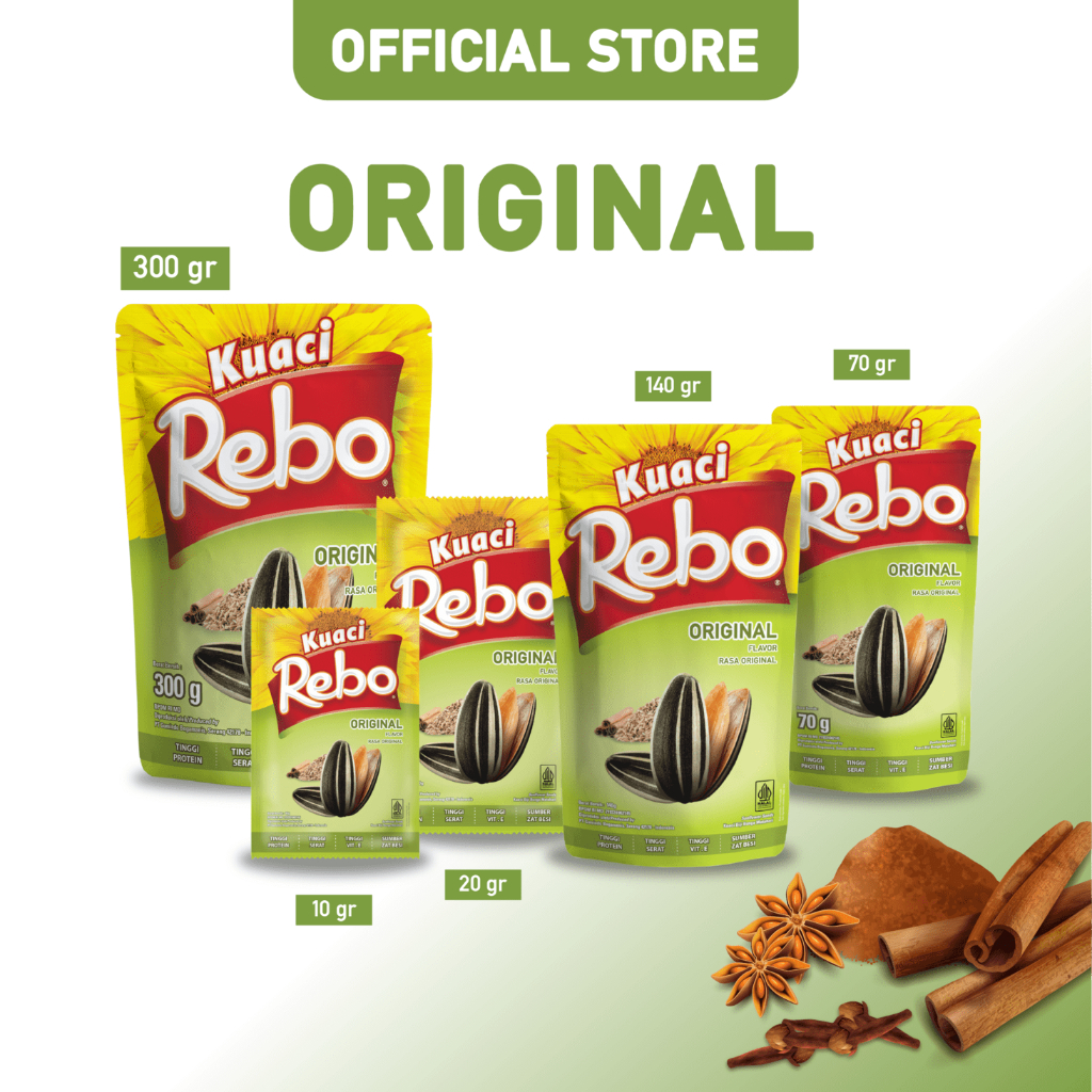 Jual Rebo Kuaci Rasa Original 10 Gram 1 Dus (Isi 200 Sachet) | Shopee ...