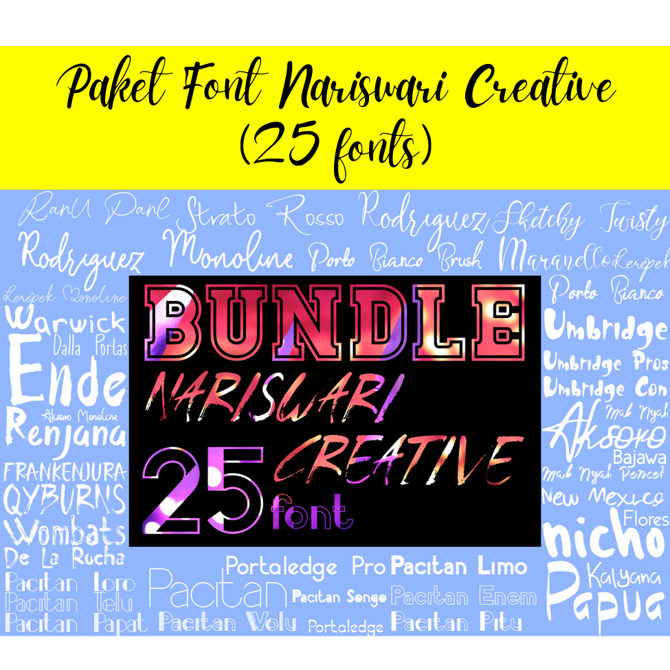 Jual Paket Font Nariswari Creative (25 fonts) | Shopee Indonesia