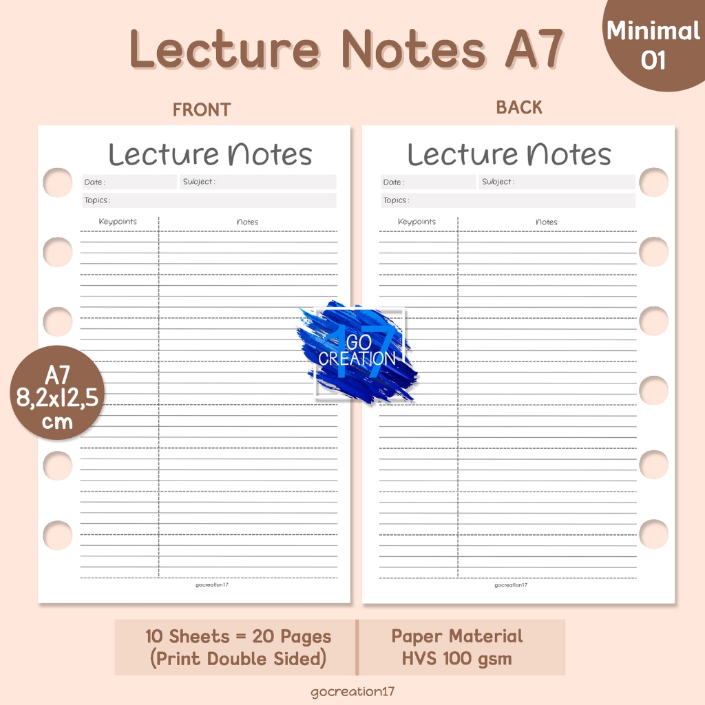 Jual Buku Planner Refill Kertas Isi Binder Lecture Note Simple ...