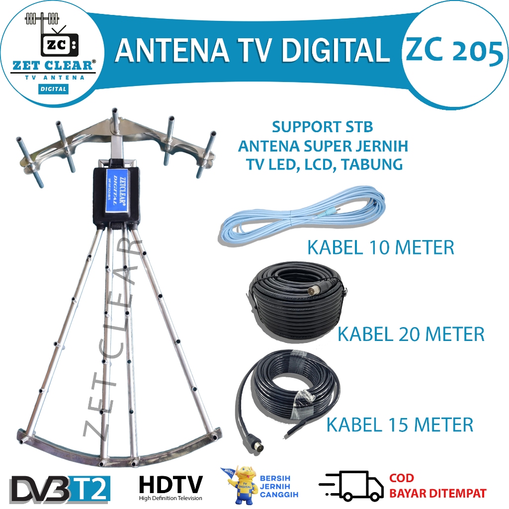 Antena TV Digital Outdoor Zet Clear 205 Bisa untuk Set top box STB Luar Ruangan
