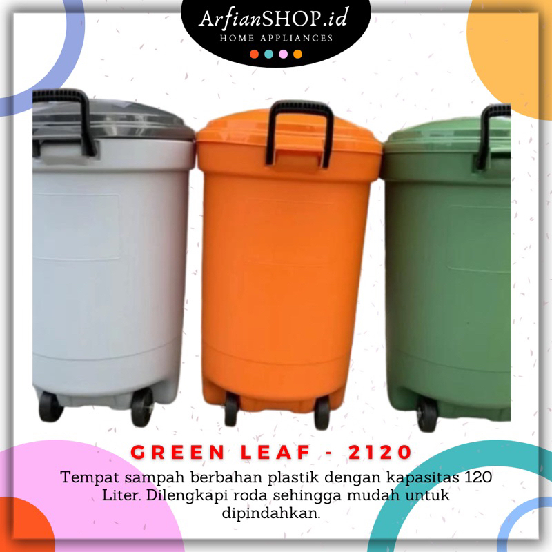 Jual Tempat Sampah Roda 120 Liter BIO GREEN LEAF 2120 / Tempat Sampah ...
