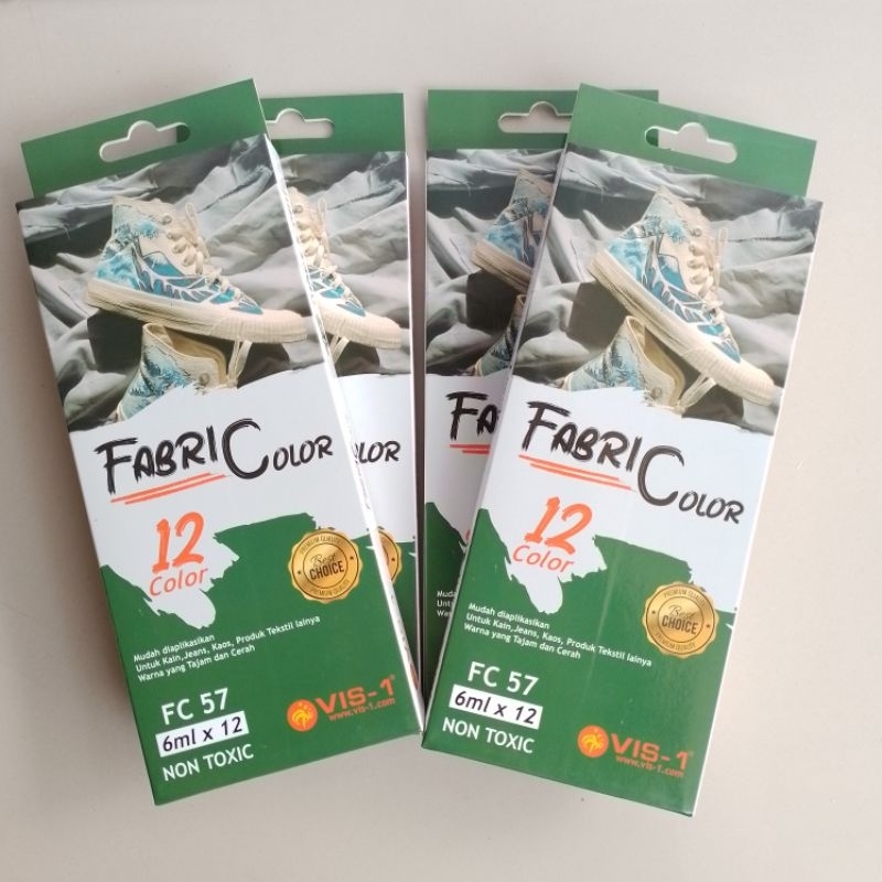 Jual Cat Kain Fabric Paint VIS-1 6ml 12 Warna ( Set ) [ Original ...