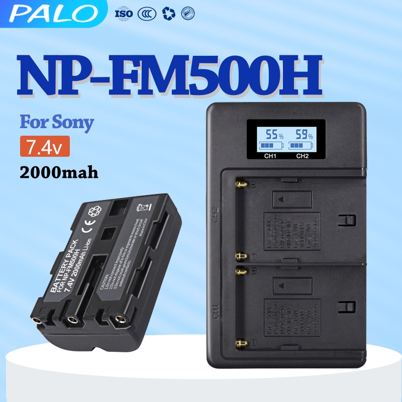 Baxxtar PRO NP-FM500H batterij 2x (echt 2600mAh UL-gecertificeerd) met Infochip - compatibel met Sony Alpha A57 A58 A65 A65V A68 A77 A77V A99 A99 II