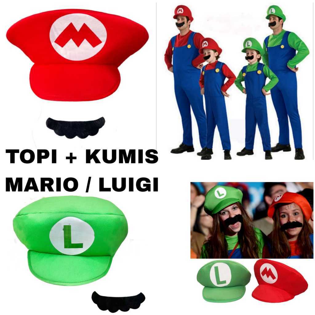 Jual IDEKOSTUM TOPI + KUMIS MARIO LUIGI SUPER MARIO BROSS KOSTUM ...