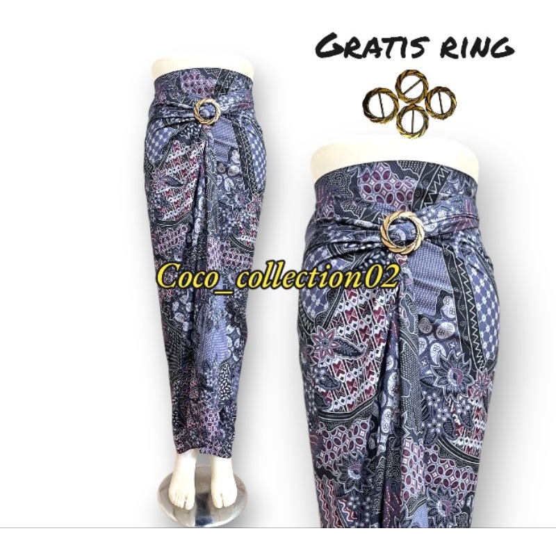 Jual rok lilit batik bawahan kebaya kain serut instan free ring ...