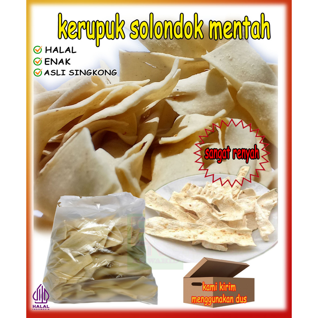 Jual Kerupuk Solondok Slondok Mentah Aneka Cemilan Kerupuk Kemasan 250 ...