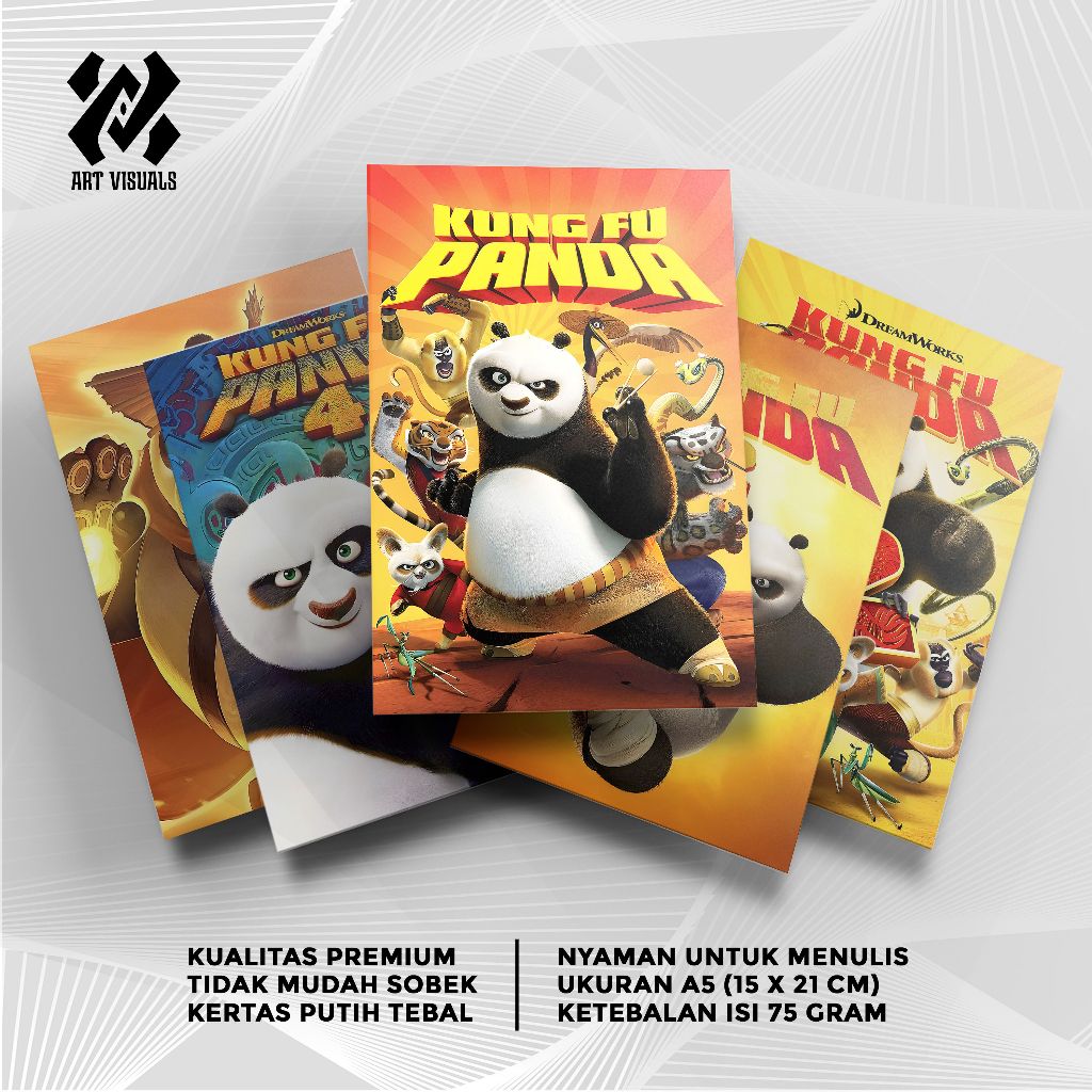 Jual Buku Tulis Custom Tema Kungfu Panda Terlengkap Termurah Model