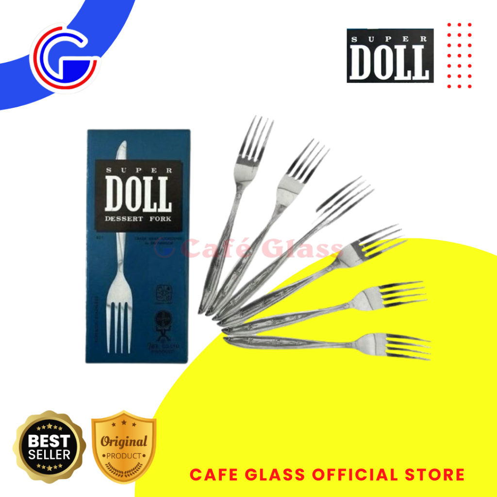 Garpu Kecil Tebal Anti Karat - Garpu Buah Stainless Set 6 Pcs Hotel Restoran - Alat Makan Doll (409)