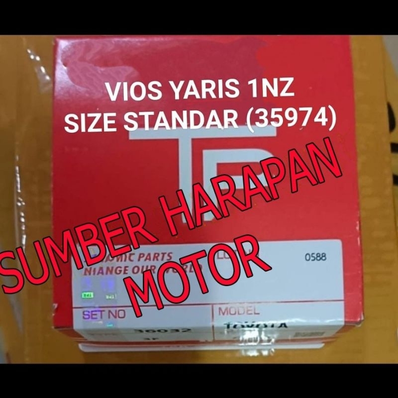 Jual RING PISTON SEHER VIOS YARIS 1NZ 2NZ-FE SIZE STD STANDAR 35974 ...