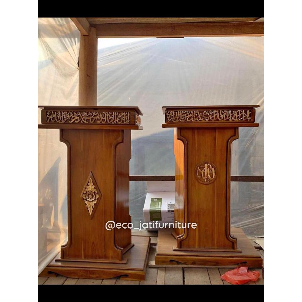 Jual MIMBAR PODIUM MINIMALIS JATI CUSTOM | Shopee Indonesia