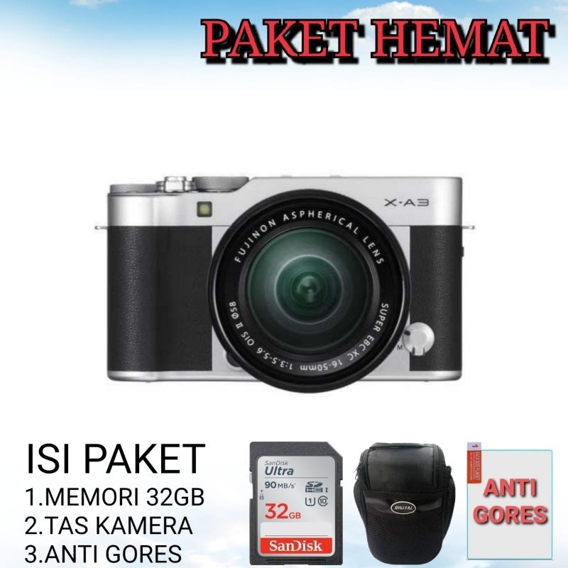 KAMERA FUJIFILM X-A3 WIFI LENSA 16-50MM OIS II PRODUK ORIGINAL BERGARANSI  Super Digital