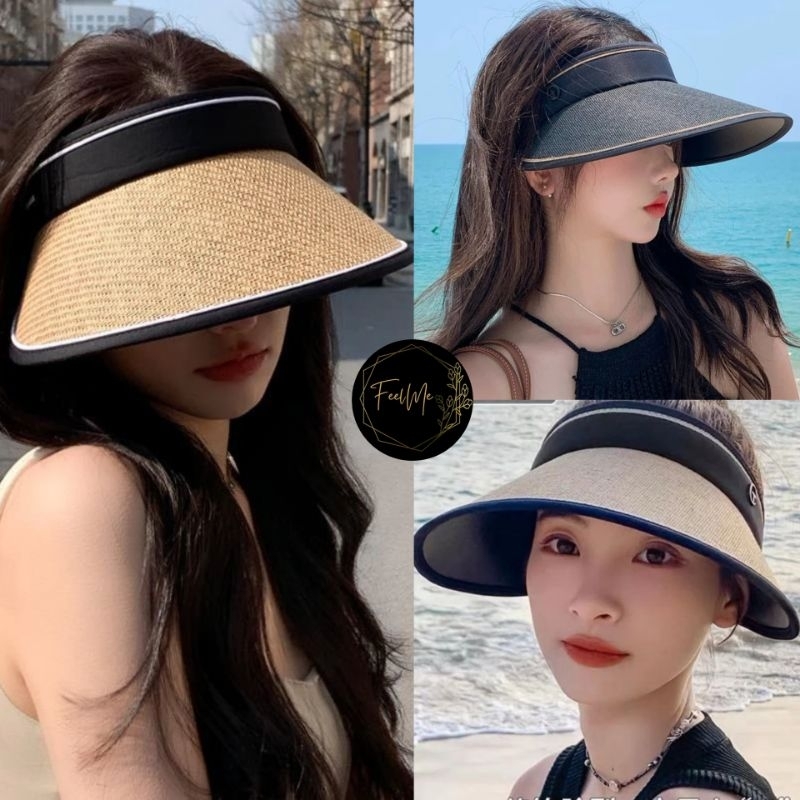 Jual Feelme KK-411 Topi Pantai Topi Pelindung Sinar UV Topi Jerami ...