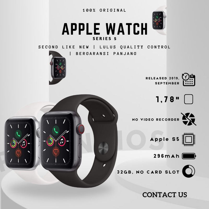 Jual Apple Watch Series 5 44mm Second Original Fullset Shopee Indonesia