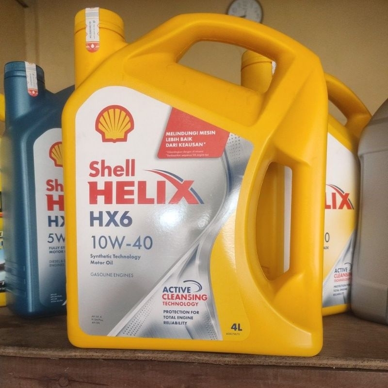 Jual Shell helix hx 6 1 galon 4 liter di jamin original | Shopee Indonesia