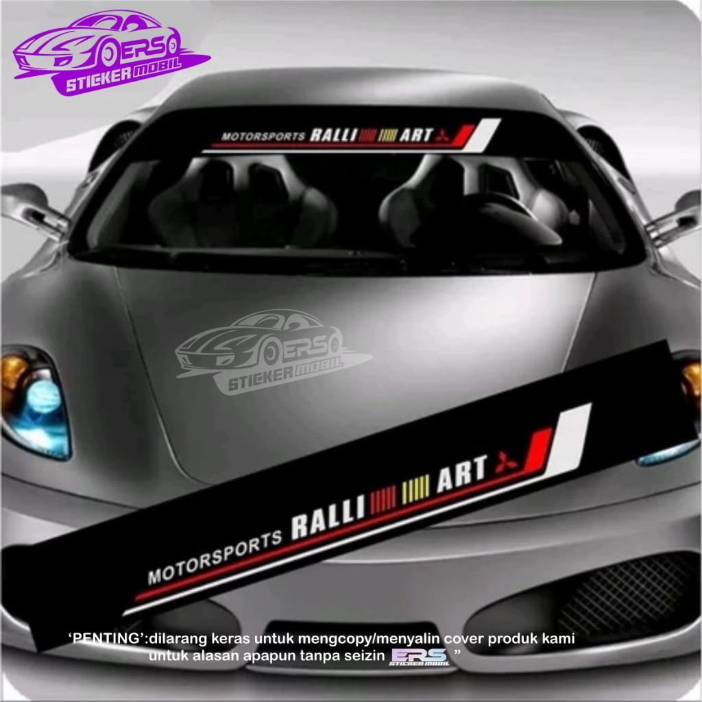 Jual stiker kaca depan mobil ralliart sport universal mobil pelindung ...