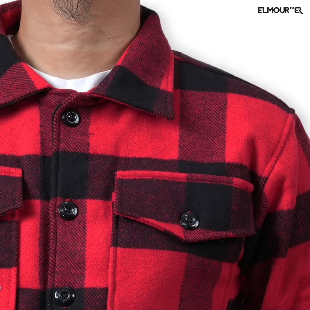 Jual Elmour Jaket Pria Plaid Flannel Polar Overshirt Limited | Shopee ...
