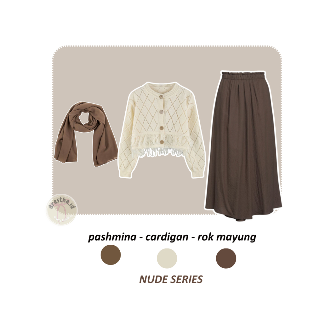 Jual One Set Earth Tone Ala Korea Setelan Cardigan Rajut Rawis Crop ...